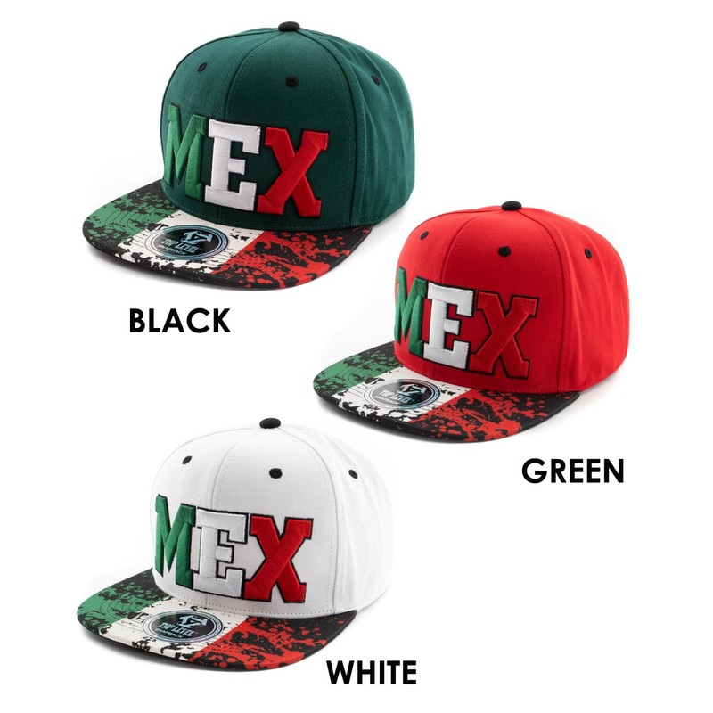 Mexican Hat Mexico Letter Embroidered Adjustable Snapback Flat Bill Baseball