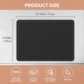 Stove Top Cover for Electric Stove, Heat Resistant Silicone Stove Cover Mat, 28 x 20 Inch Stove Guard Stove Top Protector for Cooktop, Dish Drying Mat for Kitchen, Glass Oven Induction Guard Mat