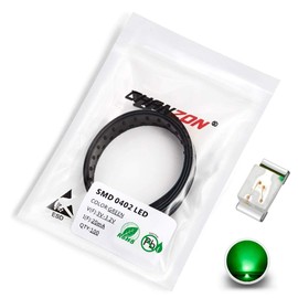 CHANZON 100 pcs SMD 0402 (1mm x 0.5mm) Green LED Diode Lights 3V 20mA Lighting Bulb Lamps Electronics Components Indicator Light Emitting Diodes