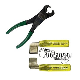 CS Osborne Upholstery Tools Combo Pack - BW 522 Clip Pliers & Spring Benders 401-1 (3/8x1) - DIY Furniture Repair Restoration - Made in the USA