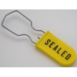 Plastic Padlock Security Seal with Large Shackle Metal Wire (Yellow, 50 Pack)