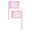 Beistle It's A Girl! Picks, 2.5", Pink/White, 50 Picks In