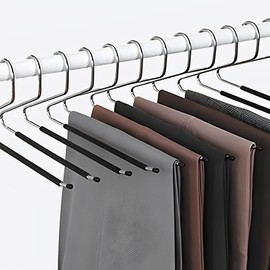 Pack of 12 - Trouser Hangers - Smart Folding - Non-Slip - Easy Selection and Storage