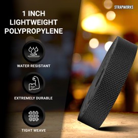 Strapworks Lightweight Polypropylene Webbing - Poly Strapping for Outdoor DIY Gear Repair, Pet Collar, Crafts - 1 Inch x 10 Yards - Teal
