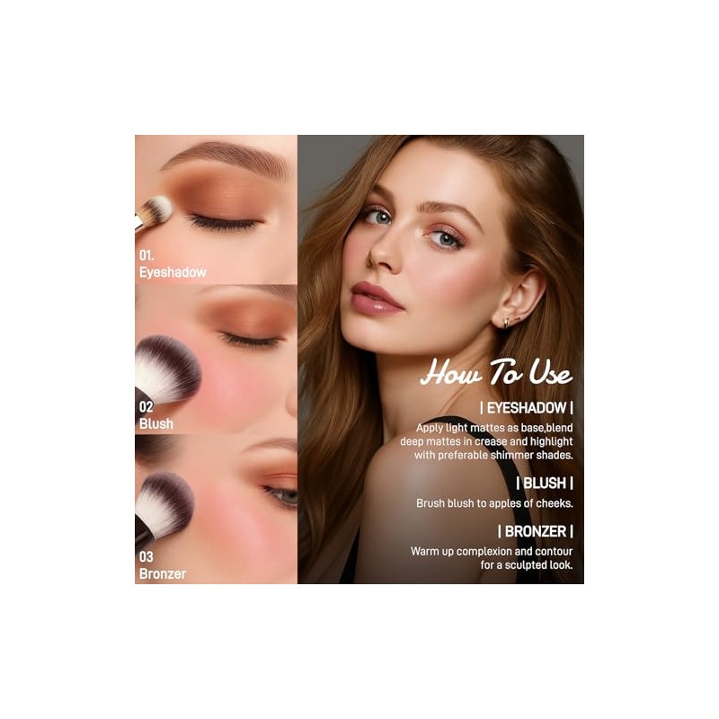 UCANBE Paleta de Maquillaje Horneada Tamaño Completo – Incluye Rubor,