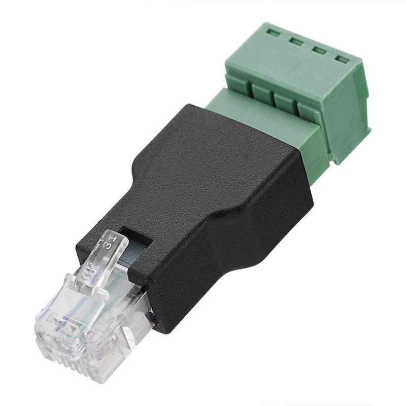 Dingln Ethernet Connector RJ11 6P4C Male to 4 Pin Screw