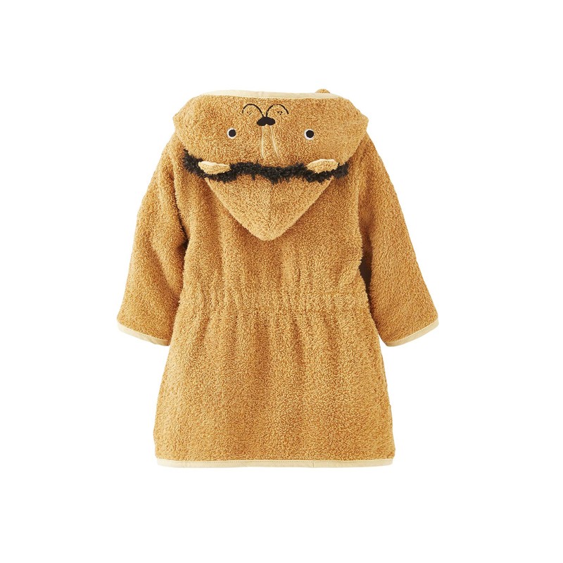 Vertbaudet Lion Baby Bathrobe, mustard yellow
