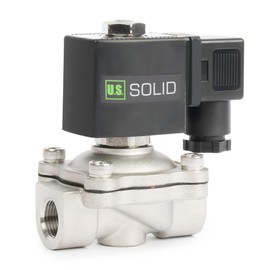 U.S. Solid Solenoid Valve Stainless Steel G 3/8 Inch 24 V DC Closed 10 Bar Electric Water Valve for Water, Air, Diesel, Kerosene, Petrol