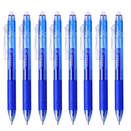 Erasable Gel Pens, Retractable Clicker Pens, 0.5mm Fine Point Assorted Color Inks for Drawing Writing Planner Crossword Puzzles (Blue)