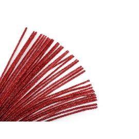 Holiday Christmas Tinsel Stems Pipe Cleaners - 45 Pc(12" Length) (Red)