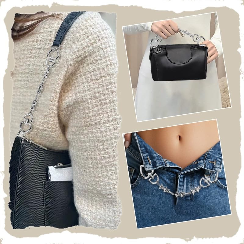 Y2K Star Bag Purse Strap Extender Chain for Handbags Shoulder