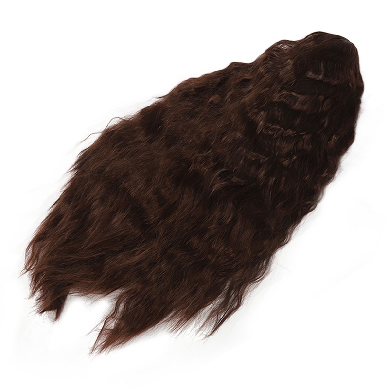 Women Long Brown Wavy Wig Heat Resistant Soft Fluffy Brown