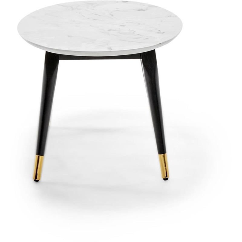 Elle Decor Clemintine Oval Coffee Table Marble Print