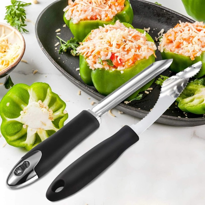 Patelai Zucchini Squash Corer 2-Piece Set - Stainless Steel Seed