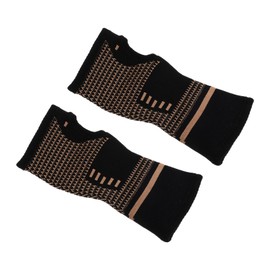 Gatuida 1pair Copper Fiber Elastic Sports Wrist Brace for and Compression Support for Weightlifting Gym and Outdoor Activities Black