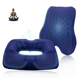 Soporte Lumbar para Silla de Oficina con Cojines para Silla Ortepedico de Memory Foam,Alivio para Dolor de Ciatica,Espalda y Coxis,para Oficina,Coche