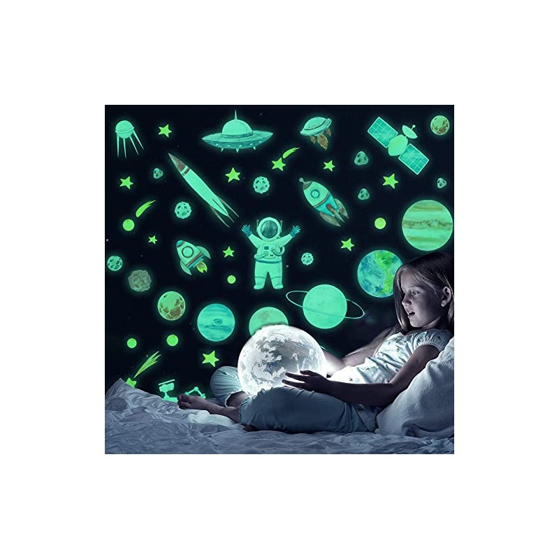 74Pzs Pegatinas Luminosas de Pared, Calcomanías Que Brillan en la