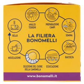 Bonomelli Camomilla Setacciata con Melatonina e Magnesio 14 Bustine, Contro Stanchezza e Affaticamento, Infuso Rilassante (35g)