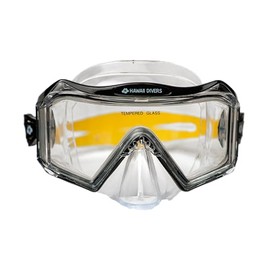 Hawaii Divers Tri View Adult Snorkel Dive Mask, Black/Yellow, One Size