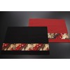 [Packaged] Boxed Pair Placemat Gift Japanese Pattern Fan (Red, Black)