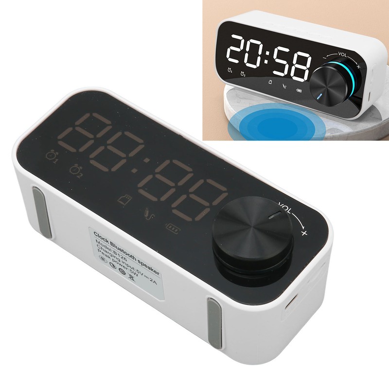 Bluetooth Speaker Alarm Clock Radio Digital LED Display Subwoofer Mini