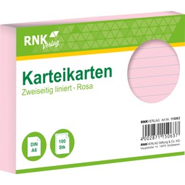 RNK 115063 Index Cards A6 Pack of 100 Pink