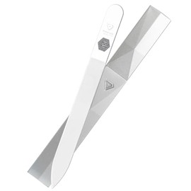 Bona Fide Beauty Czech Glass Nail File (Clear Color) with Silver Hardcase | Genuine Czech glass nail file for natural nails, keratin sealing nail file