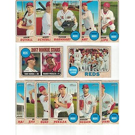 Cincinnati Reds/Complete 2017 Topps Heritage Baseball Team Set. FREE 2016 TOPPS HERITAGE REDS TEAM SET WITH PURCHASE!