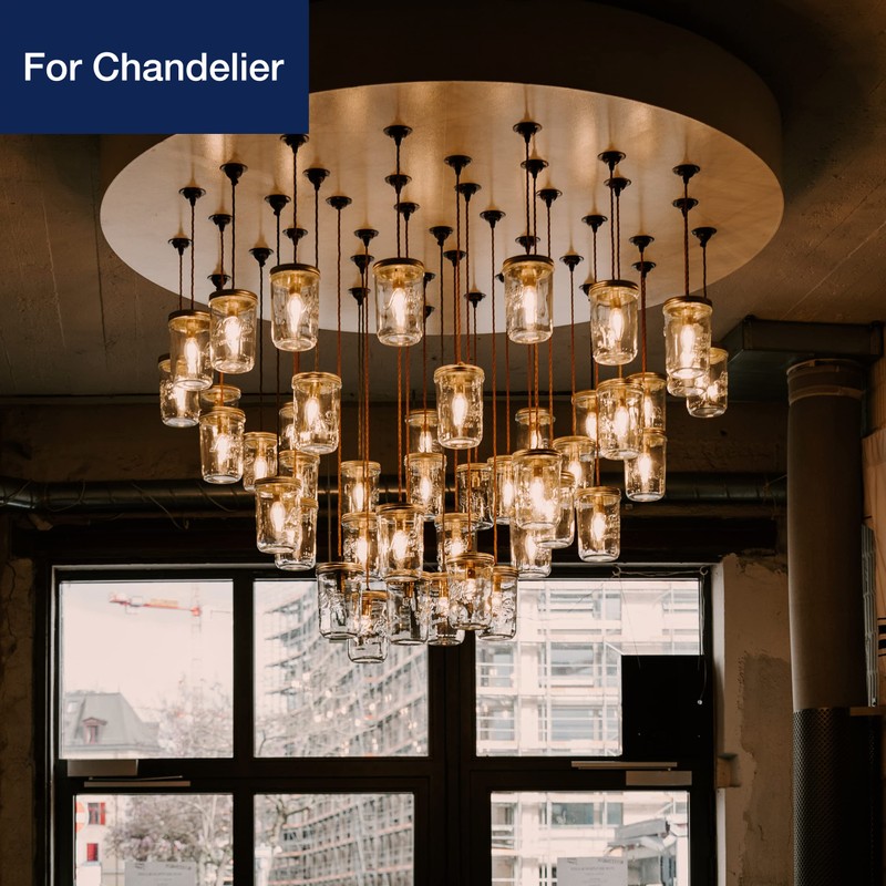 FLSNT 40W Equivalent LED Chandelier Light Bulbs, Dimmable Amber LED