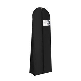 Univivi 72" Wedding Dress Garment Bag, Long Wedding Dress Cover for Closet Storage & Hanging Clothes with Clear Window and 12'' Gusset for Puffy Bridal Gowns, Black