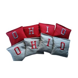 Ohio Cornhole Bags Full Size Regulation Grey and Red bags