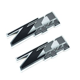 Aimoll 2pcs Z71 4x4 Emblems Badges, 3D ABS Decal Emblems for Chevy GMC Silverado(Black Grey)
