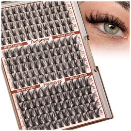 Focipeysa Wispy Lash Clusters Fairy Lashes 12-16mm Eyelashes Clusters Natural Look Lashes Extensions Salon Effect Individual Eyelash Extensions DIY Lash Extension at Home