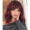 AISI HAIR Synthetic Curly Bob Wig with Bangs Short Bob