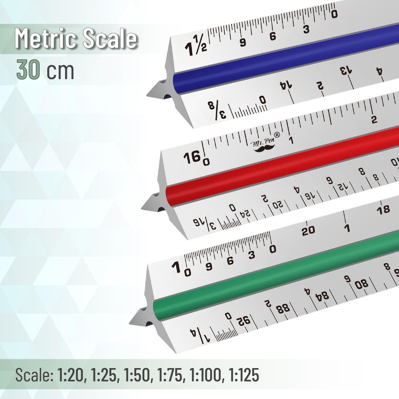 Mr. Pen Architectural 12 Inch Engineer & Drafting Ruler Set