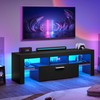 Clikuutory Black LED TV Stand with Large Storage Drawer for