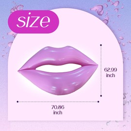 Large Funny Pool Float - Giant Pink Lips Float for Swimming Pool 71 х 63 Inch Big Water Lounger Adult Size Cute Inflatable Mouth Print Accessories