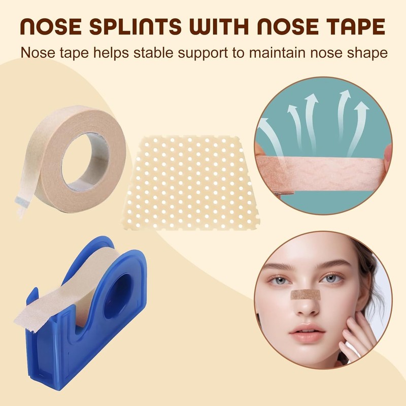 Rose Romee 7-Piece Rhinoplasty Recovery Essentials Kit,Reusable Thermoplastic Nasal Splints