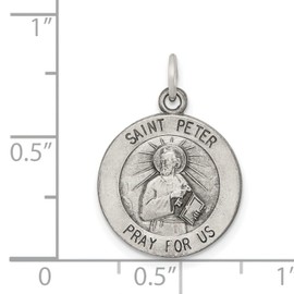 FindingKing Sterling Silver Saint Peter Medal