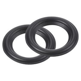QUARKZMAN Rubber Speaker Foam Edge Circumference Rings 2.25 Inches 33 mm x 53 mm Perforated Subwoofer Rings Replacement Parts for Speaker Repair or DIY Black Pack of 2