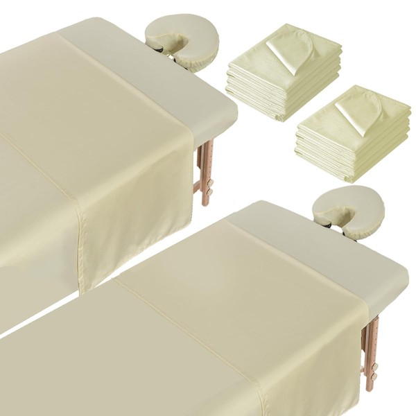 2 Sets Microfiber Massage Table Sheets, 3 Piece Reusable Massage