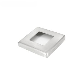 Top Hardware Stainless Steel 316 Grade Base Flange/Plate Cover for 2″ x 2″ Outside Dimension Square Post Fitting (Brush Finish (Square), 2″ x 2″)