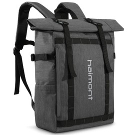 Haimont Rolltop Backpack for Men Women Water-Resistant Carry on Travel Backpack Casual Daypack with Laptop Compartment for Work Trip Hiking, 20L, Dark Gray