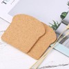 NUOBESTY 6Pcs Cork Coasters Toast Shape Wooden Cork Drink Coasters