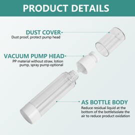 4 PCS 1OZ/30ML Travel Size Pump Bottles Airless Pump Bottles Travel Airless Pump Cosmetic Vacuum Dispensing Bottle Clear Cosmetic Travel Size with Foundation Bottle Cream Clear Plastic for Foundation