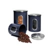 Mixpresso 3 Piece Blue Canisters Sets For The Kitchen, Jars