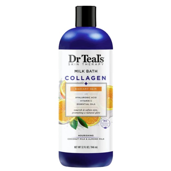 Radiant Skin Milk Bath with Collagen, Hyaluronic Acid, Vitamin C, and Essential Oils-Nourishing Coconut Milk & Almond Milk, No Parabens or Silicone