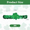 Wziys 2pcs St. Patrick's Day Green Sequins Shamrock Headbands Elastic
