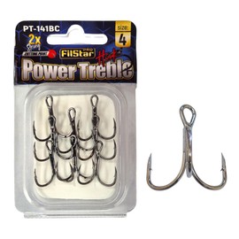 PRO FILSTAR Treble Hook Set N4 8 Pieces Treble Fishing Hooks Set - Treble Fishing Hooks Sport Set - Fishing Hooks - Artificial Bait Jig Hooks - Pike Catfish Zander Fishing Hooks - Wobbler & Pirk Jig