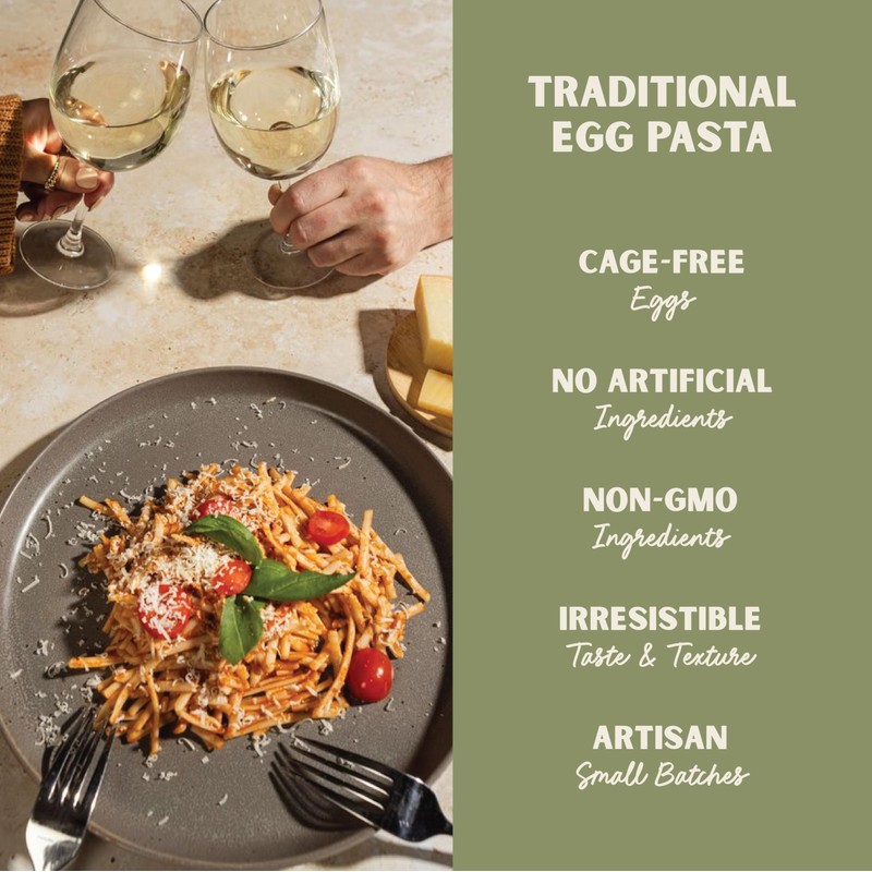 Al Dente Spinach Fettuccine – All-Natural, Hand-Crafted Egg Pasta. Traditional